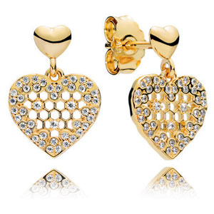 Pandora Shine ™ Honeycomb Lace Heart Earrings