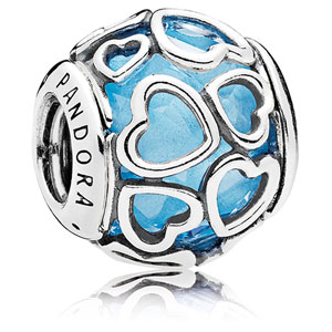 Encased in Love Charm with Blue Crystal