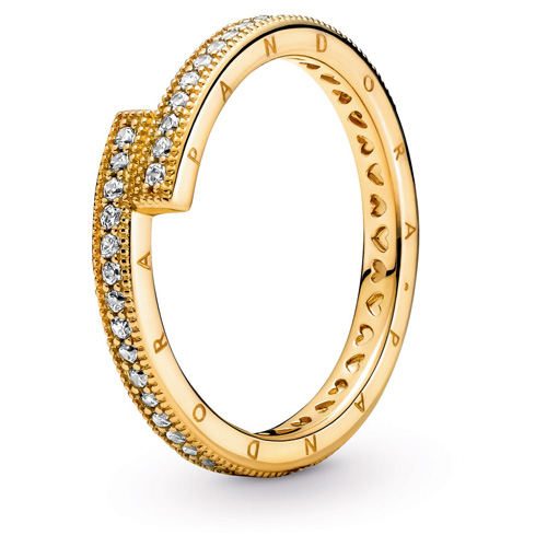 Gold Sparkling Overlapping Ring
