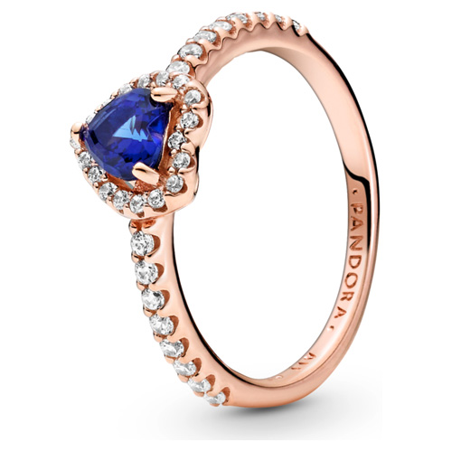 Pandora Rose ™ Sparkling Blue Elevated Heart Ring