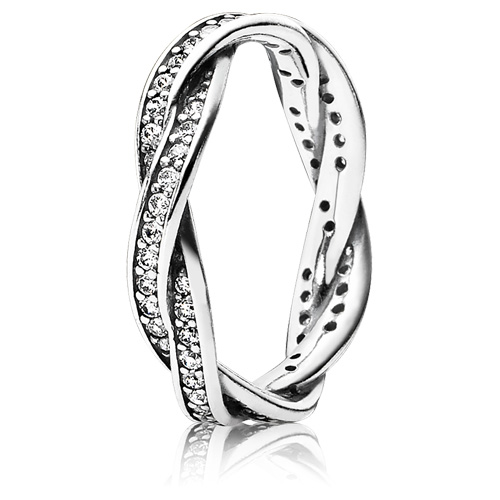 Twist of Fate Ring with Clear Zirconia from Pandora Jewelry.  Item: 190892CZ