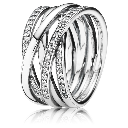 Entwined Ring with Zirconia