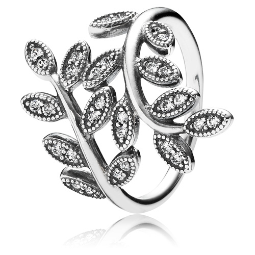 Pandora style silver Ginkgo Leaf Open Ring - BSR097