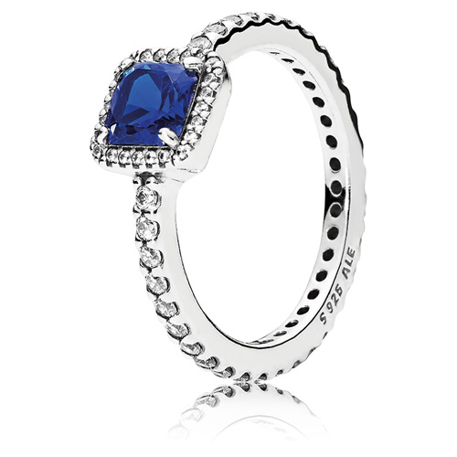 Timeless Elegance Ring with Blue Crystal
