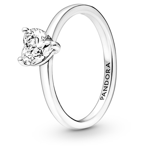 Pandora Sparkling Heart Solitare Ring :: Ring Stories 191165C01 ...