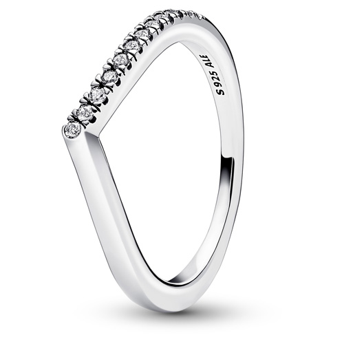 Silver Timeless Wish Half Sparkling Ring