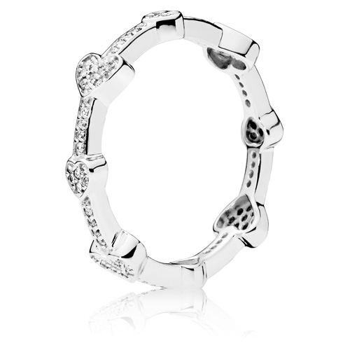 Retired Pandora Alluring Hearts Ring :: Ring Stories 197729CZ ...