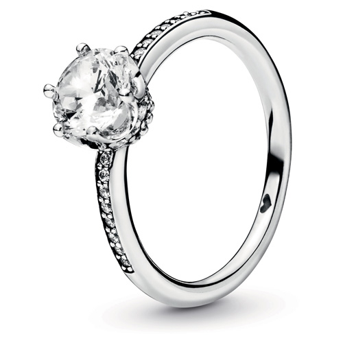 Clear Sparkling Crown Ring