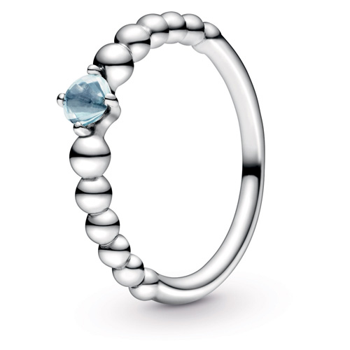 Aqua Blue Beaded Ring from Pandora Jewelry.  Item: 198598C01