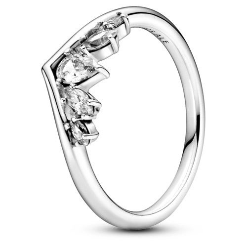 Sparkling Pear and Marquise Wishbone Ring