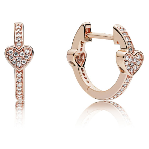 Pandora Rose ™ Alluring Hearts Hoop Earrings