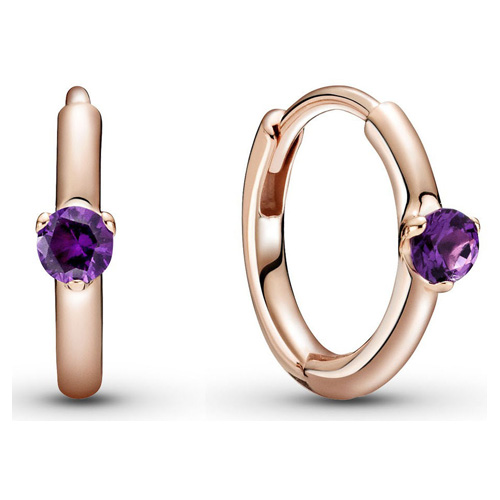 Pandora Rose ™ Purple Solitaire Huggie Hoop Earrings