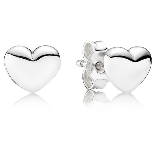 Sterling silver heart stud earrings. Sterling silver heart stud earrings.