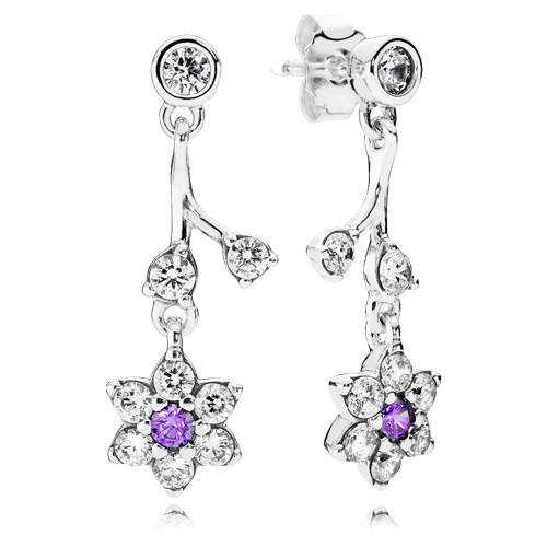 みみ❀　0820 Retired Pandora Forget Me Not Flower Dangle Earrings with