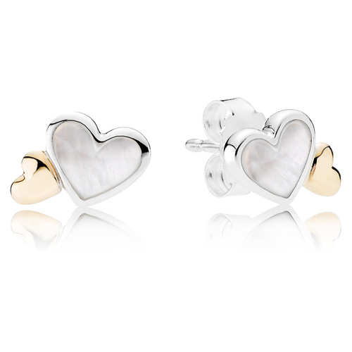 Retired Pandora Luminous Hearts Stud Earrings :: Earring Stories