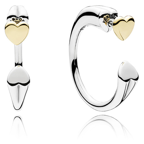 Pandora two heart hoop earrings discount