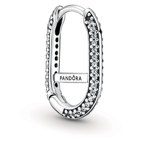 Pandora Me Silver Link Earring with Zirconia from Pandora Jewelry.  Item: 299682C01