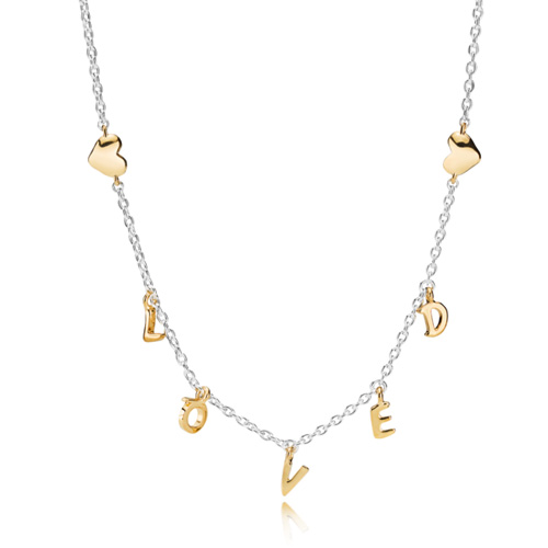 Retired Pandora Loved Script Necklace :: Necklace Stories