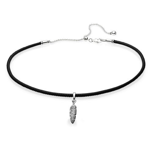 pandora spiritual feather pendant