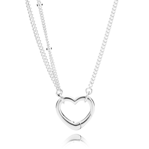 Pandora Open Heart Pendant Silver Necklace 39720470 India | Ubuy