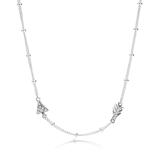 Retired Pandora Sparkling Arrow Necklace :: Necklace Stories