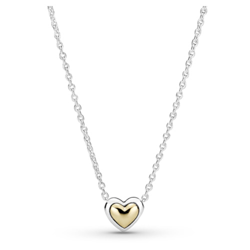Domed Golden Heart Necklace