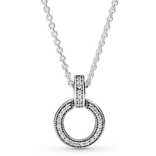 Roberto Coin Tiny Treasures 18k Gold and Diamond Double Circle Necklace