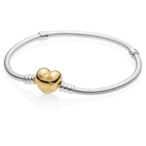 Sterling Bracelet with Pandora Shine ™ Heart Clasp