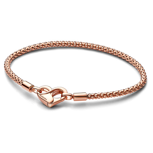 Rose Studded Chain Bracelet with Heart Clasp