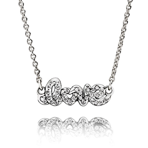 PANDORA Pandora Sliver Love Necklace & Earring Gift set - Central.co.th