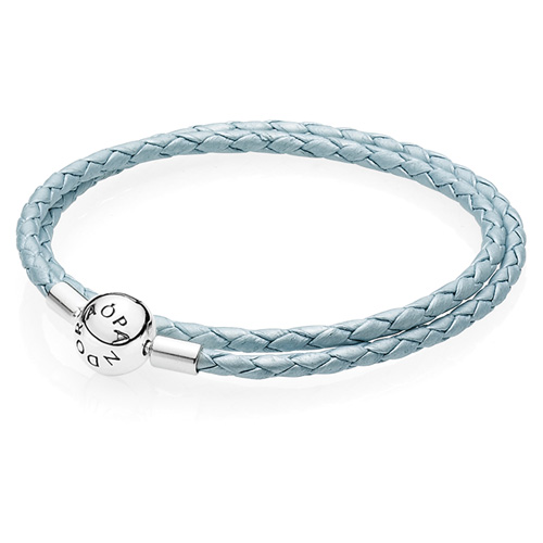 Light Blue Double Leather Bracelet