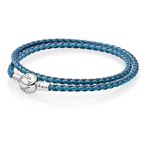 leather bracelet blue