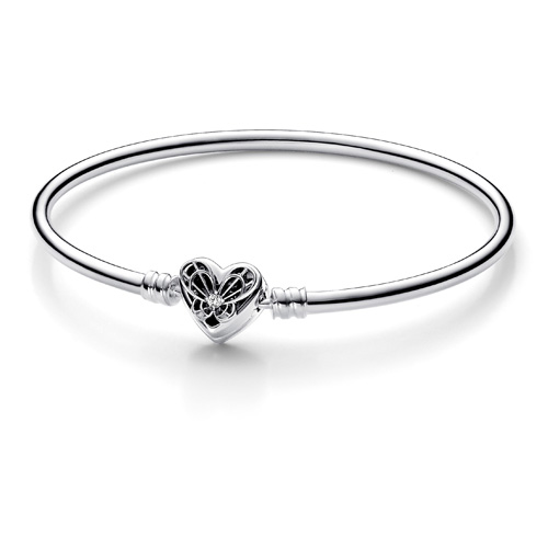 Pandora Bracelet Sterling Silver, Heart Clasp