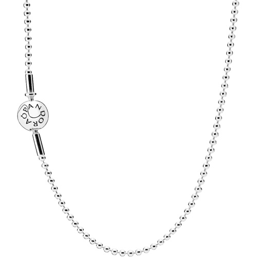 Pandora Style Necklace w/ Blue Lampwork Beads, 