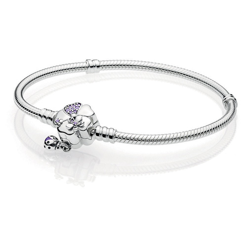 Retired Pandora Silver Bracelet with Wildflower Meadow Clasp :: Pandora  Bracelets 597124NLC :: Authorized Online Retailer