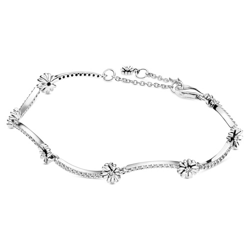 Bracelet Daisies in 925 Silver with Zirconia