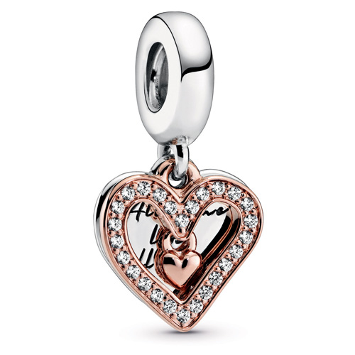 Pandora Rose™ Sparkling Freehand Heart Dangle