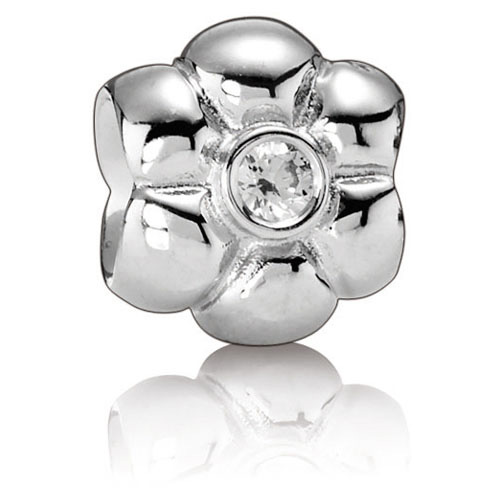 Pandora silver flower charm deals