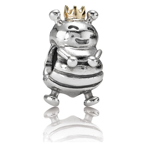Retired Pandora Queen Bee Charm :: 14K Gold & Sterling Silver 790227