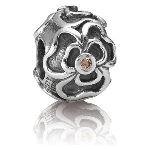 Retired Pandora Posey with Brown CZ Charm :: Gems with Sterling Silver ...