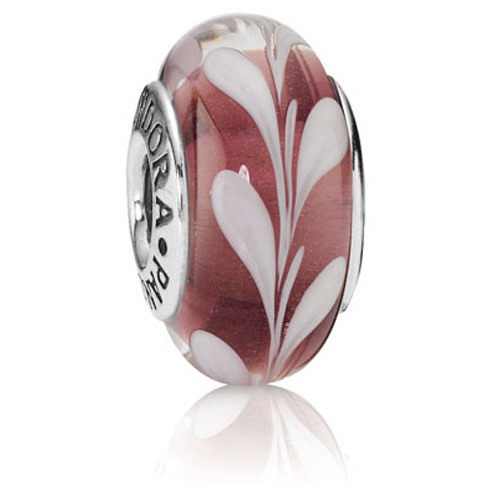 DIESEL☆ Mirror charm with glossy finish ピンク Retired Pandora Purple and Pink Swirl Charm :: Murano Glass