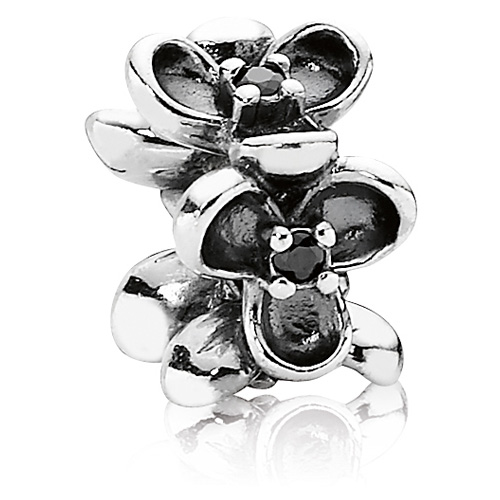 Retired Pandora Wanda's Garden I Black CZ Spacer :: Spacers