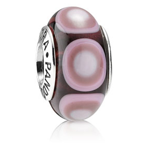 Authentic Pandora Purple Faceted Murano Glass Charm Sterling 