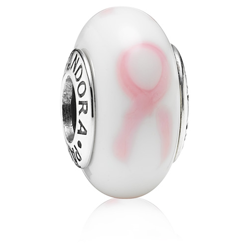 Pink Ribbon Murano Charm