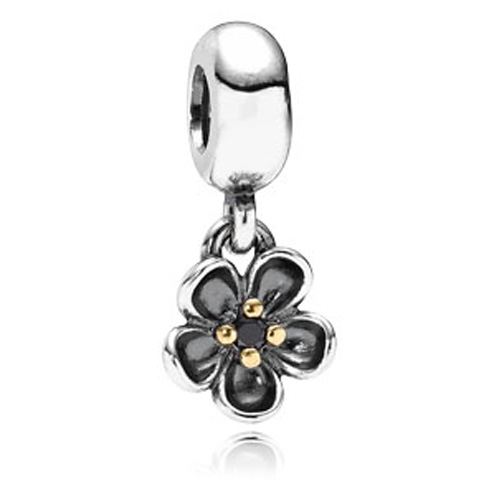Pandora K14 Charm  ①Piece  〔Blaik lotus〕 Lotus Charm 🌸 - Fits Pandora Bracelets – Planet Charms