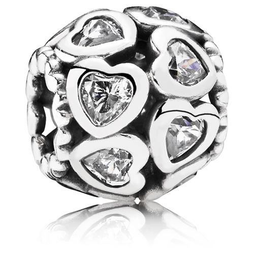 Retired Pandora Love All Around Charm with Clear Zirconia