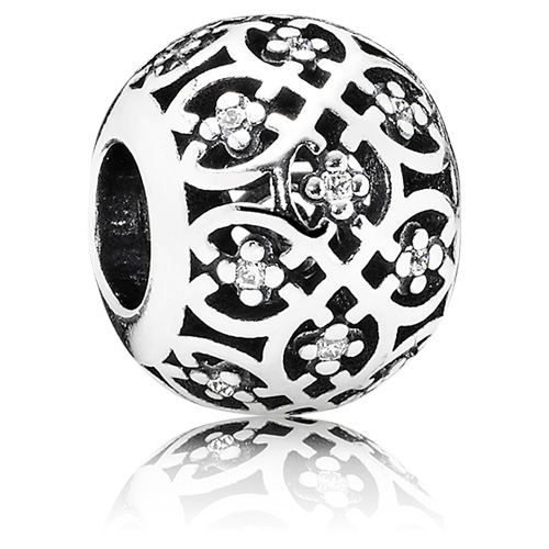 Intricate Lattice Charm with Clear Zirconia Intricate Lattice Charm with Clear Zirconia