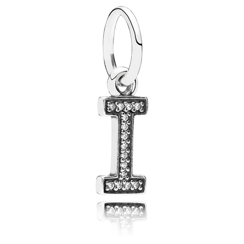 Letter I Dangle with Zirconia