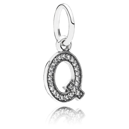 Letter Q Dangle with Zirconia