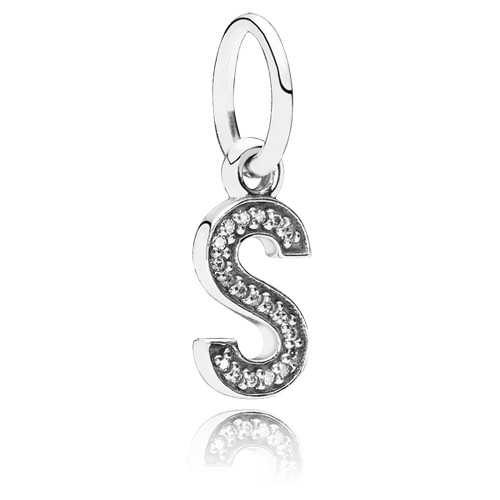 Retired Pandora Letter S Dangle with Zirconia Alphabet Charms 791331CZ Authorized Online Retailer